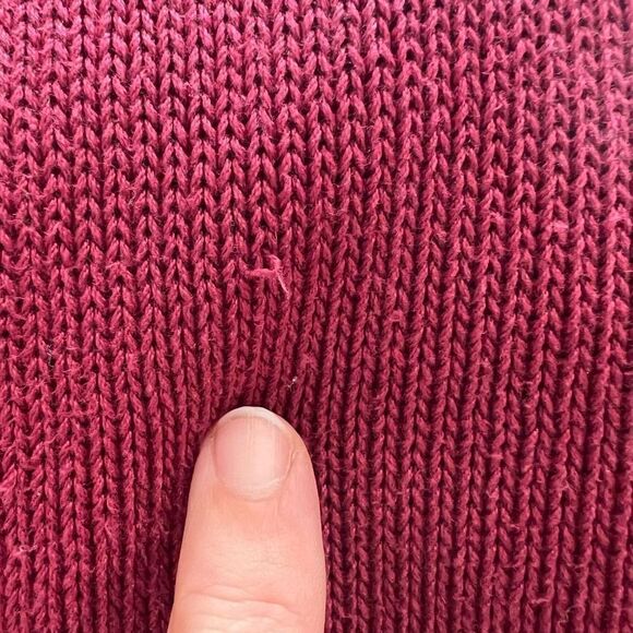 Peruvian Connection Maroon 100% Pima Cotton Cardigan Sweater Size L - Picture 7 of 8